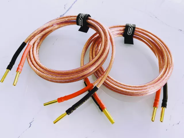 Van Damme Hi-Fi Series LC-OFC 2x4mm Speaker Cables Terminated