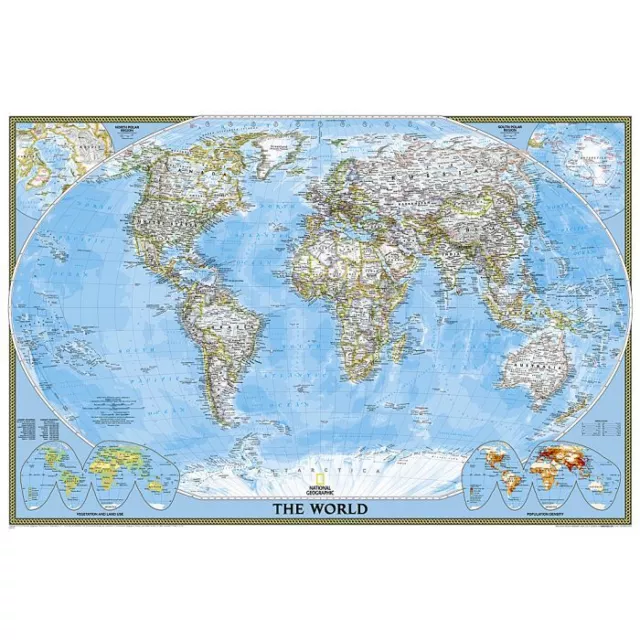 NAT GEO - CLASSIC WORLD MAP POSTER 24x36 - NATIONAL GEOGRAPHIC 155752