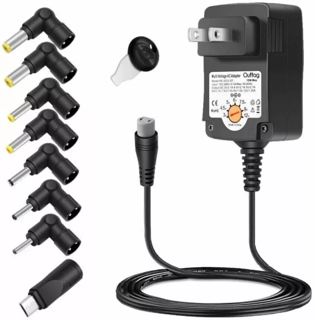 15W Universal AC Adapter Power Supply 3-12V For 3 to 12 Volts Power Supply Cord