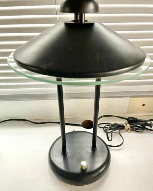 Vintage Memphis Design Atomic MCM UFO Saucer Lamp Desk Table Light Dimmable