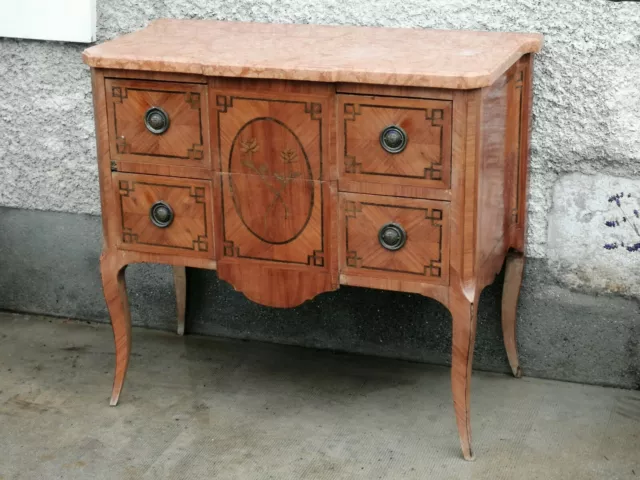 Ancienne commode sauteuse transition louis xv xvi marqueterie