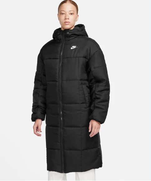 Nike black reversible synthetic fill parka top
