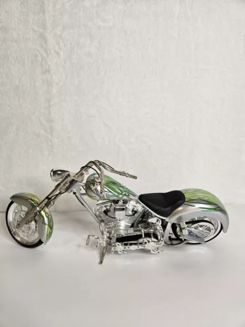 Orange County Choppers OCC Green & Silver Chopper Die Cast Bike Toy Zone Inc.