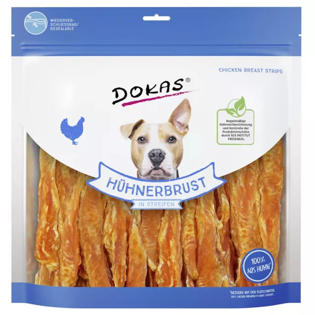 Dokas Pechuga de Pollo En Rayas 900G, Snack para Perro, Nueva