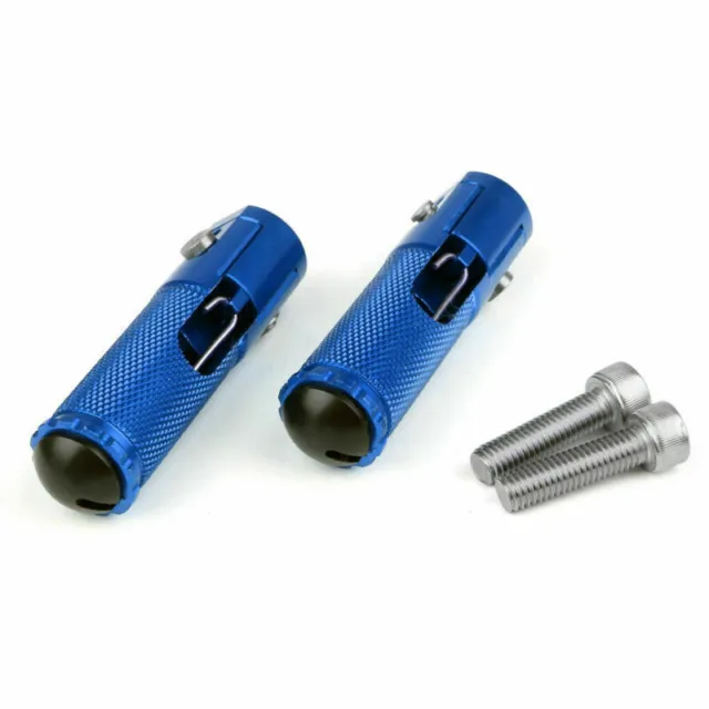 CNC Folding Foot Pegs Repose Pieds Rear Rest Pour Universal Motorcycle Blue