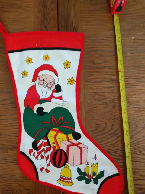 Brand New Vintage 1980's /90's Fireplace Christmas Stocking - Santa Presents