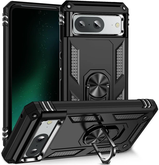 Coque Odeydo Magnétique Pour Google Pixel 8A - Blanc Avec Anneau Support Antichoc