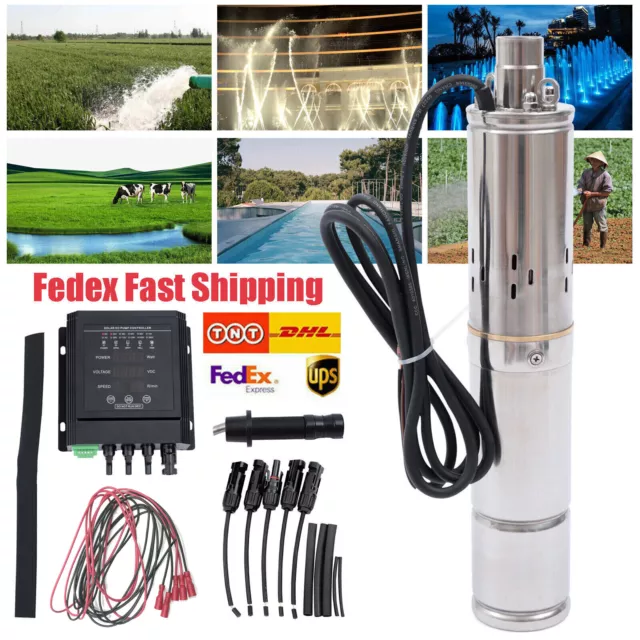 3" MPPT Controller Screw Solar Water Pump Deep Well Submersible Bore Hole Pump