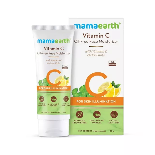 2 cremas hidratantes sin aceite Mamaearth Vitamin C con vitamina C, 80 ml...