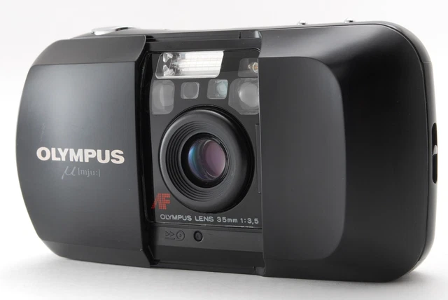 【NEAR MINT】Olympus μ mju Black AF 35mm Point & Shoot Film Camera From Japan
