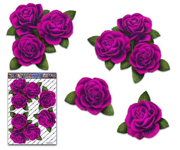 ROSE FLOWERS Car Decal Vinyl Large Sticker Pack - ST066_3 - Australian Made
