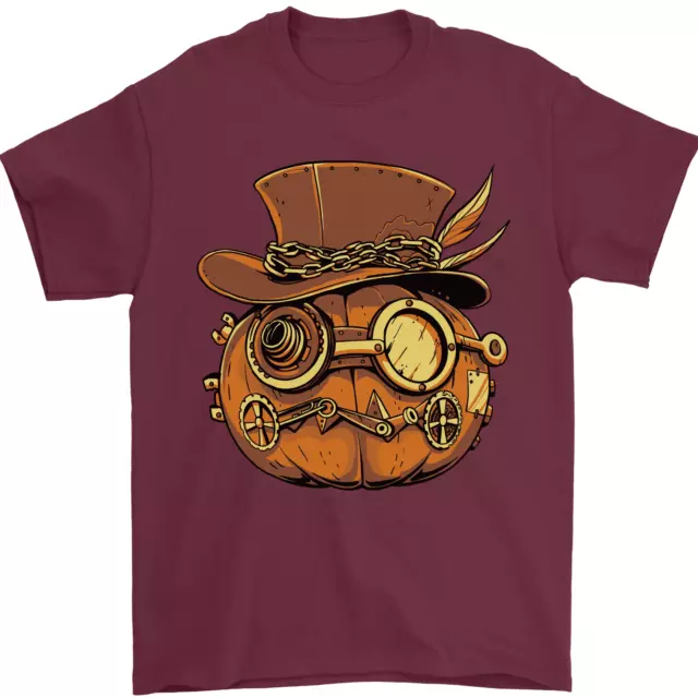 Steampunk Calabaza Halloween Camiseta Hombre 100% de Algodón