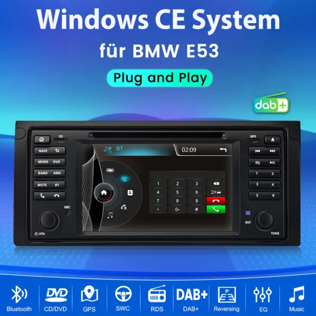 7" Autoradio Für BMW 5er E39 X5 E53 7er E38 CD DVD Player DAB+ GPS NAVI BT WIFI 2