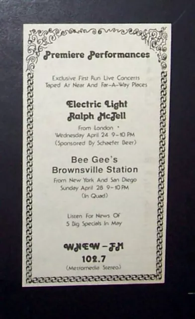 ELECTRIC LIGHT ORCHESTRA Bee Gees WNEW FM Concert Radio Broadcast 1974 ...