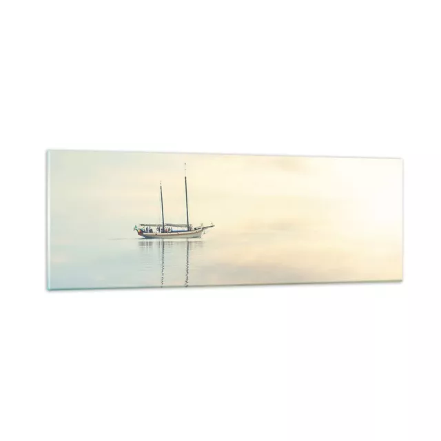 Quadro su Vetro 90x30cm Barca A Vela Mare Acqua Stampe Immagini Moderni Murale