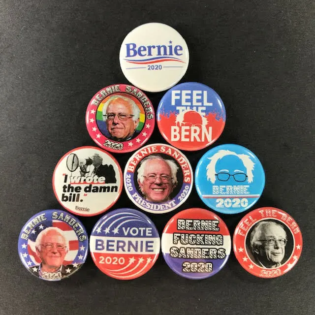 Bernie Sanders 1" Button Pin Set (All 10 Pins) For President 2020 Feel the Bern