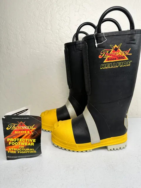 Men's Thorogood Hellfire Boots Rubber Insulated Structural Firefighting Sz 5.5 M