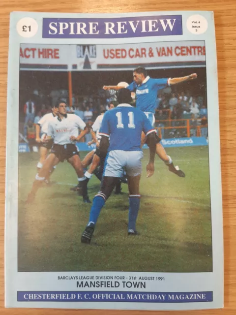 Chesterfield v Mansfield Town Programme 31/08/91