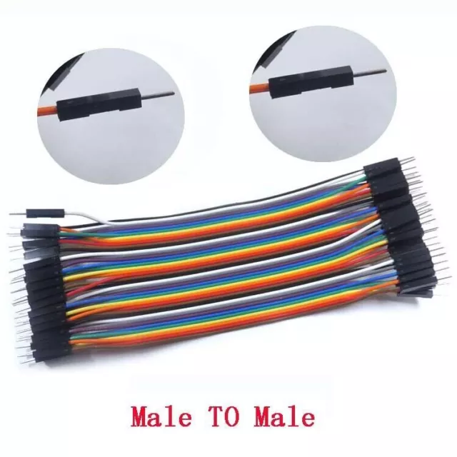 100cm-Length 40P DuPont 2.54mm Rainbow Cable Ribbon Jumper Wire 1M Male TO Male