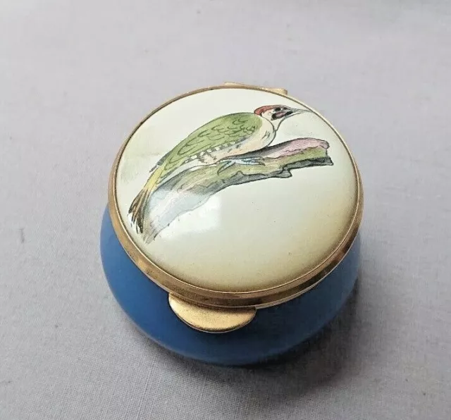 Staffordshire Enamels Country Diary Woodpecker Porcelain Enamel Pill Trinket Box 3