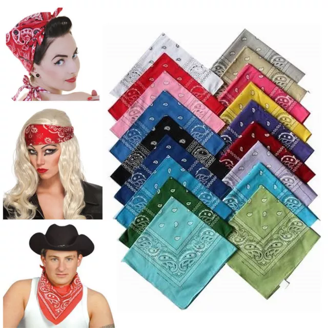 100% Cotton Paisley Bandanas double sided head wrap scarf wristband EN
