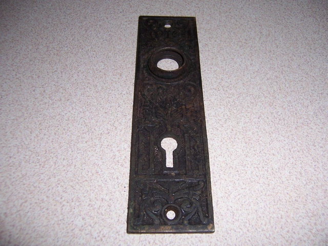 Antique Eastlake Iron Door Knob Plate
