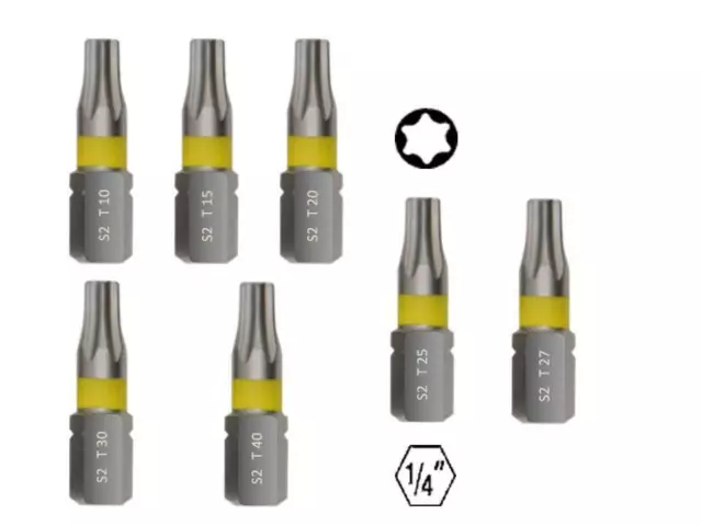 2er Set Torx Bits T10 T15 T20 T25 T30 T40 Bitsatz TX Schraubendreher