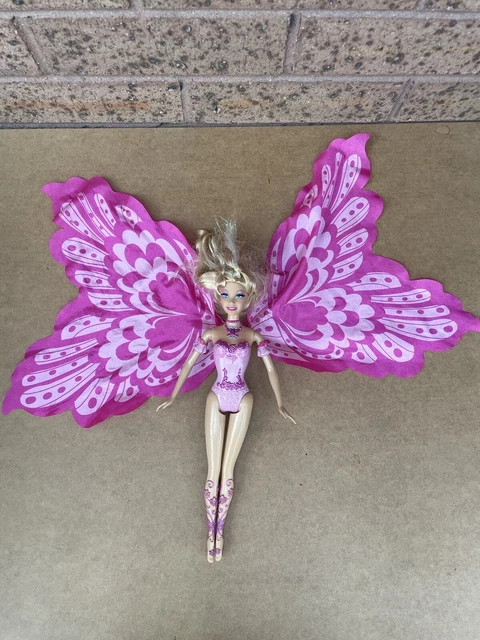 2005 Barbie Fairytopia Mermaidia Fairy To Mermaid Elina Doll With Pink Wings