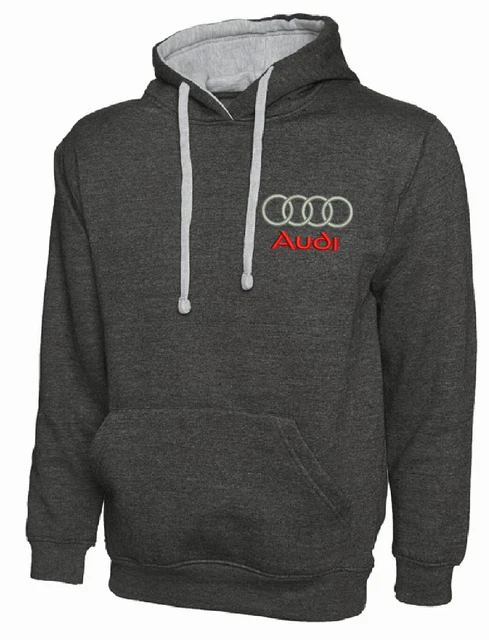 Audi Branded Contrast Heavyweight Hoodie with fully embroidered Audi logo.