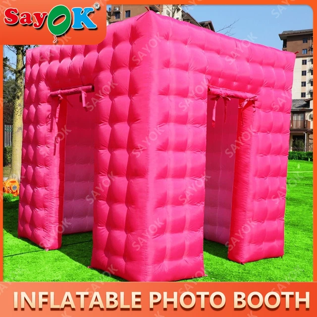 Cabina de fotos rosa inflable cabina de fotos recinto portátil tienda de campaña boda fiesta