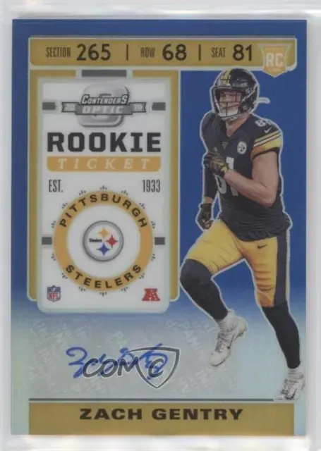 2019 Panini Contenders Optic Ticket Blue /75 Zach Gentry #156 Rookie Auto RC