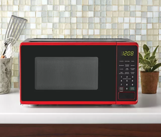 0.7 Cu ft Compact Countertop Small Microwave Oven 700w RV Dorm Kitchen Office