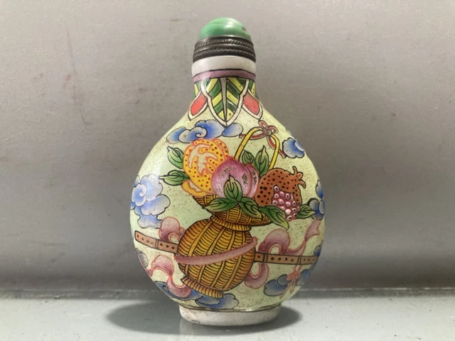 Chinese Old Beijing Glaze Hand Drawn Exquisite Pattern Snuff Bottle ai1416