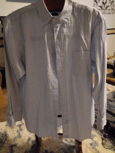 Ralph Lauren Polo Mens Vintage Blue Stripe Oxford Button-Down Shirt: XL Pony