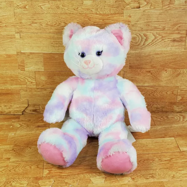 Build A Bear Plush Pastel Swirl Tie Dye 16" Kitty Kitten Cat Pink Purple Blue