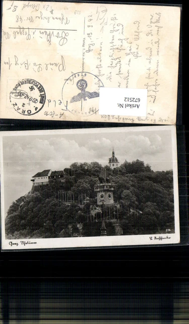 672512,Foto Ak Graz Uhrturm pub L. Strohschneider 214 Feldpost Bahnhof Graz