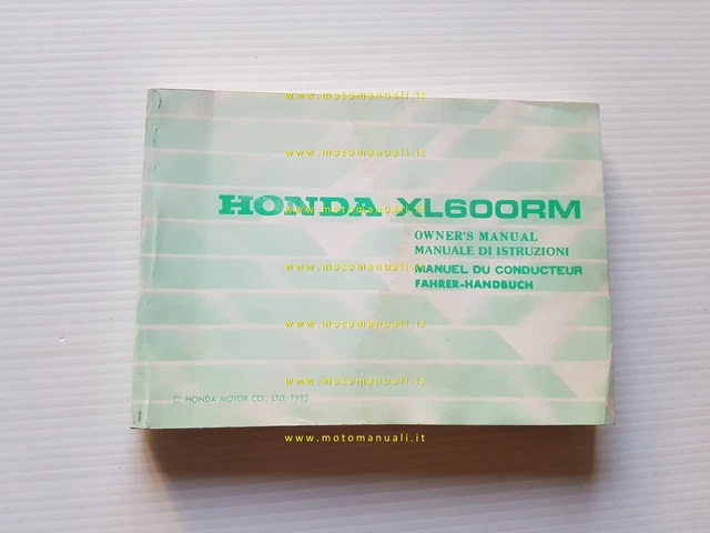 Honda XL 600 RM 1985 manuale uso manutenzione ITALIANO originale