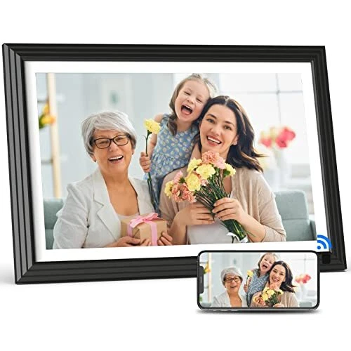 32GB WiFi Digital Picture Frame 10.1 Inch IPS Touch HD 10.1 inch WI-FI Black