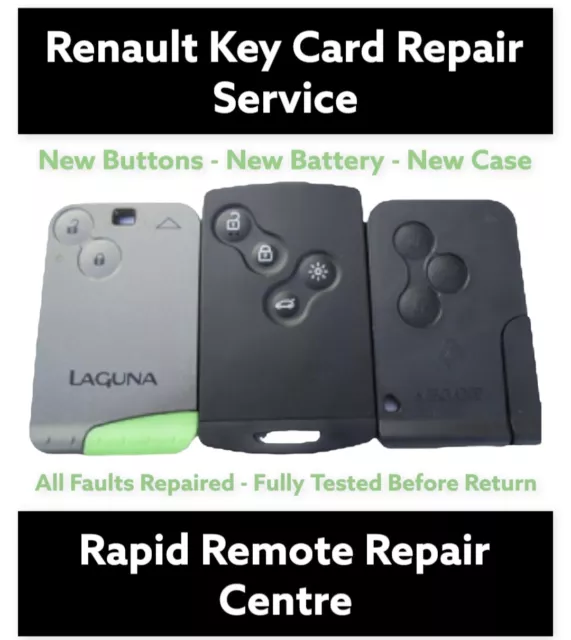 RENAULT REPAIR FIX SERVICE Renault Laguna Espace key card fob remote plip + CASE