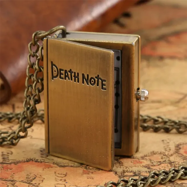 Bronze Retro Death Note Quartz Necklace Pocket Watch Vintage Gifts