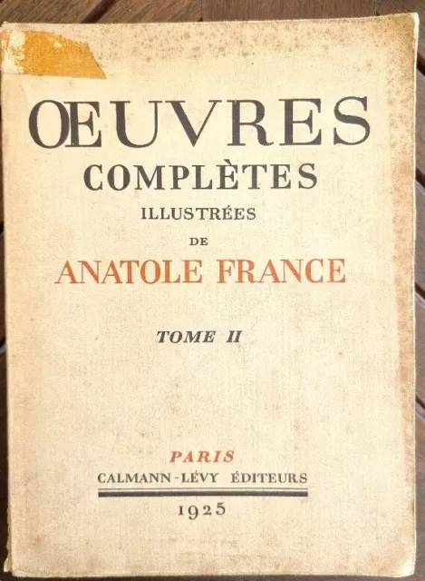 ANATOLE FRANCE: OEUVRES COMPLETES ILLUSTREES tome II. Jocastre et le chat maigre