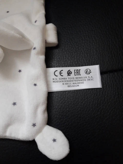 Doudou plat lapin blanc étoiles SIMBA TOYS  neuf 2