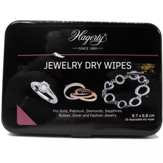 Hagerty Silver Dry Wipes Jewellers Polishing Cleaning Silver Jewellery - SH381A