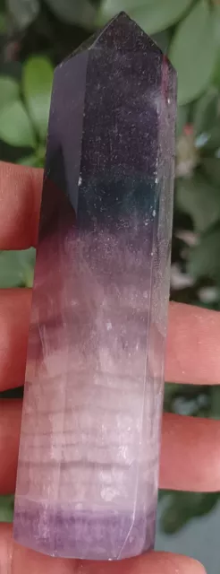 155g Natural Bright-coloured Fluorite Quartz Crystal Point Healing
