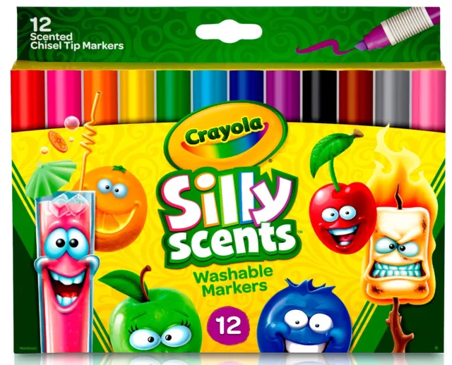 Crayola Silly Scents Chisel Tip Markers - 12 pack - New