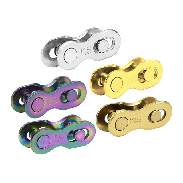 Chaîne De Vélo 6/7/8 Vitesses - 116 Maillons, Or, Acier Carbone | Compatible VTT, Route, Pliant | Avec Dérive-Chaîne, Double Axe X