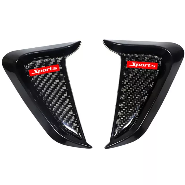 2Pcs Side Air Vent Fender Cover Trim Carbon Fibe Shark Gills Emblem for Car SUV
