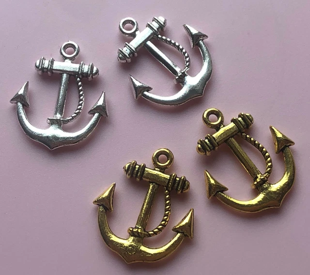 Anhänger Anker Steuerrad silber gold Deko Urlaub Maritim Kette basteln DIY Pirat