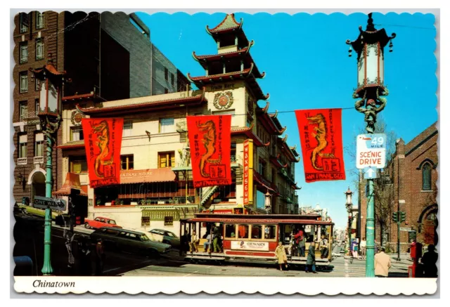 Vintage 1980s- Chinatown Trolley - San Francisco, California Postcard (UnPosted)