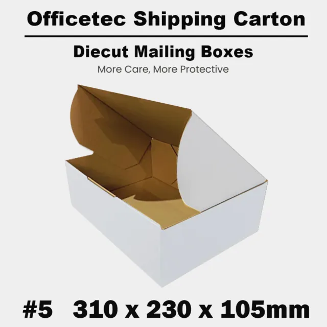 Mailing Box 310 x 230 x 105mm A4 White Shipping Carton Diecut Mailer B2 BX2